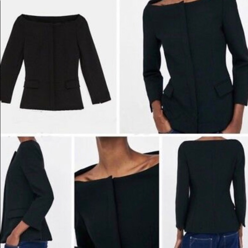 Zara boatneck zip jacket